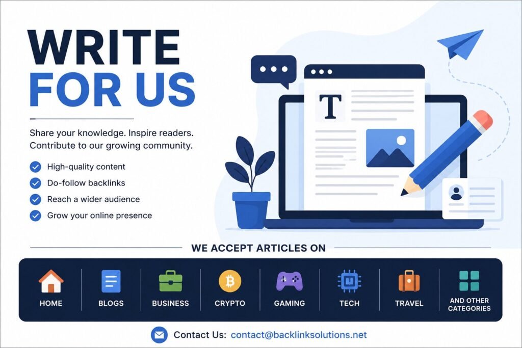 Write for Us guest post submission page covering business, crypto, gaming, tech, travel, blogs, and other categories.